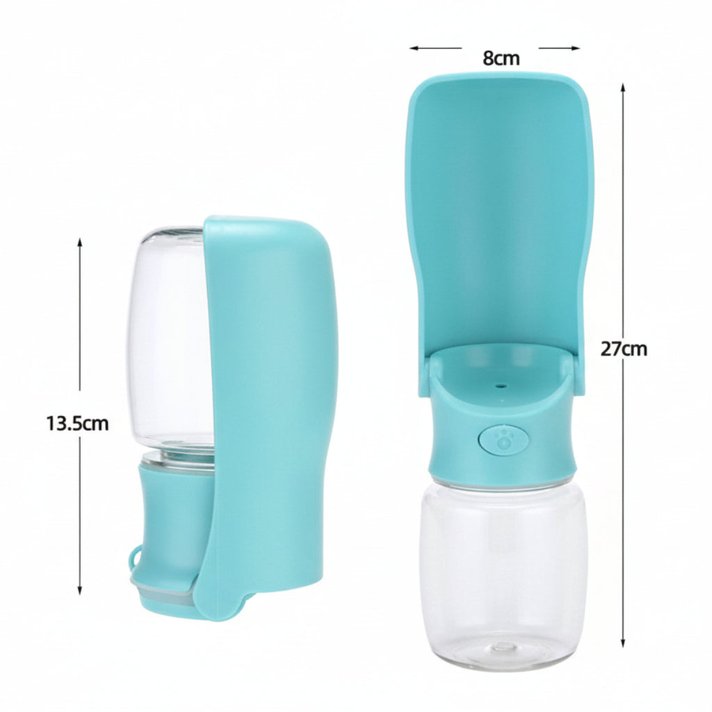 Medidas Botella 350 ml de agua portátil para perros y gatos