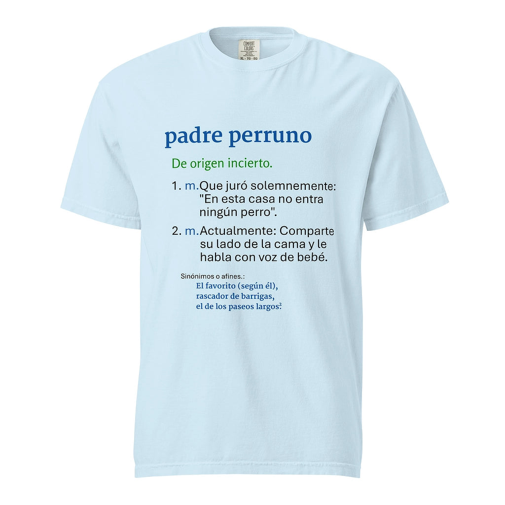Camiseta azul vintage "Padre Perruno" de algodón grueso AnimalMania.