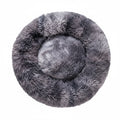 Camita donut suave y esponjosa para gatos y perros pequeños color gris y blanco
